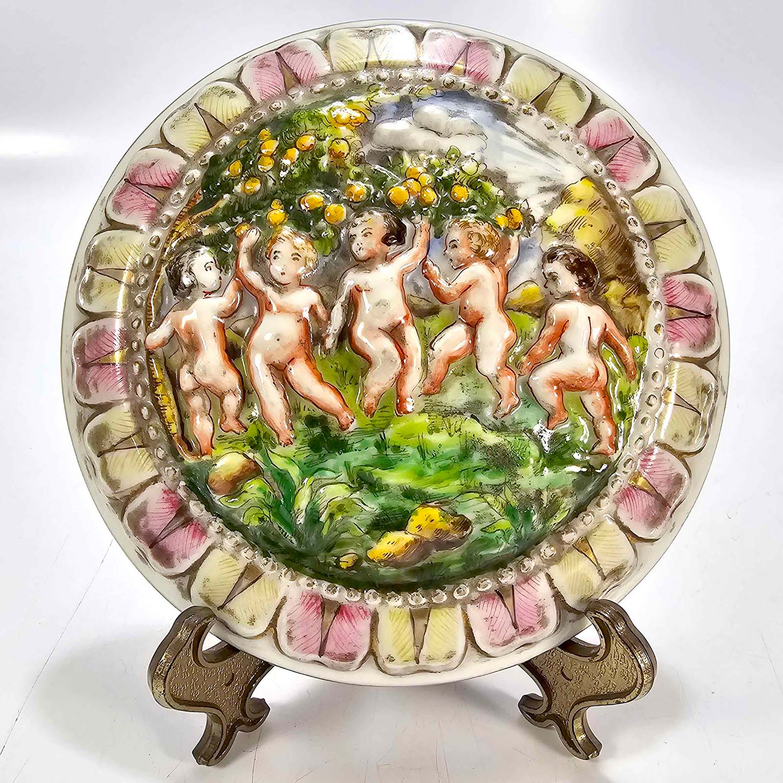 Caja Alhajero Porcelana Capodimonte Selladoi Relieve (6789)