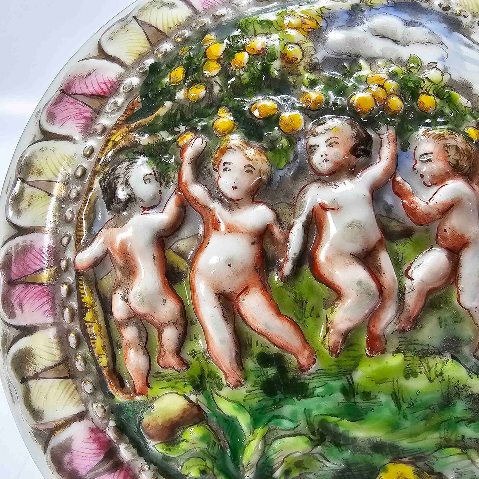 Caja Alhajero Porcelana Capodimonte Selladoi Relieve (6789)