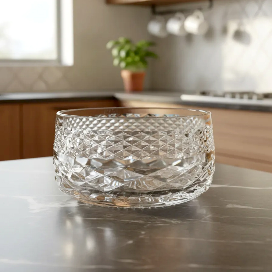 Centro De Mesa Bowl Cristal Tallado Vintage (7000)