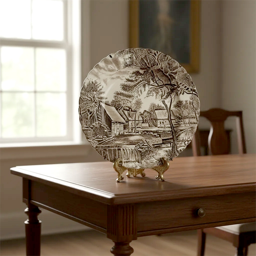 Plato Decorativo Inglés Johnson Brothers Watermill Loza Ironstone 22 Cm (7014)