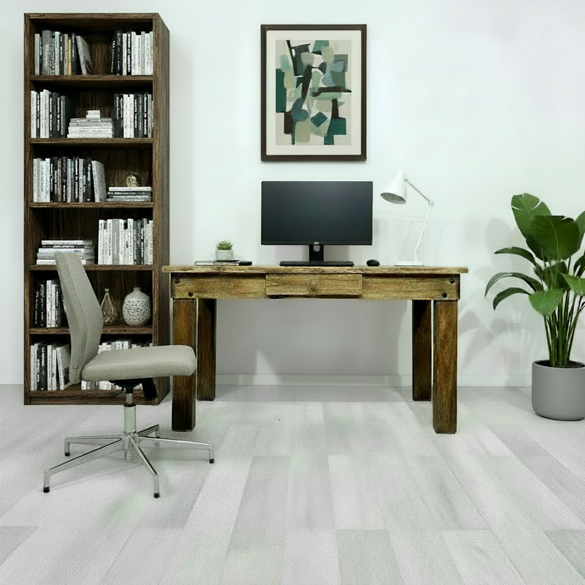 Mesa Escritorio Rústico Madera Con Cajón (7029)