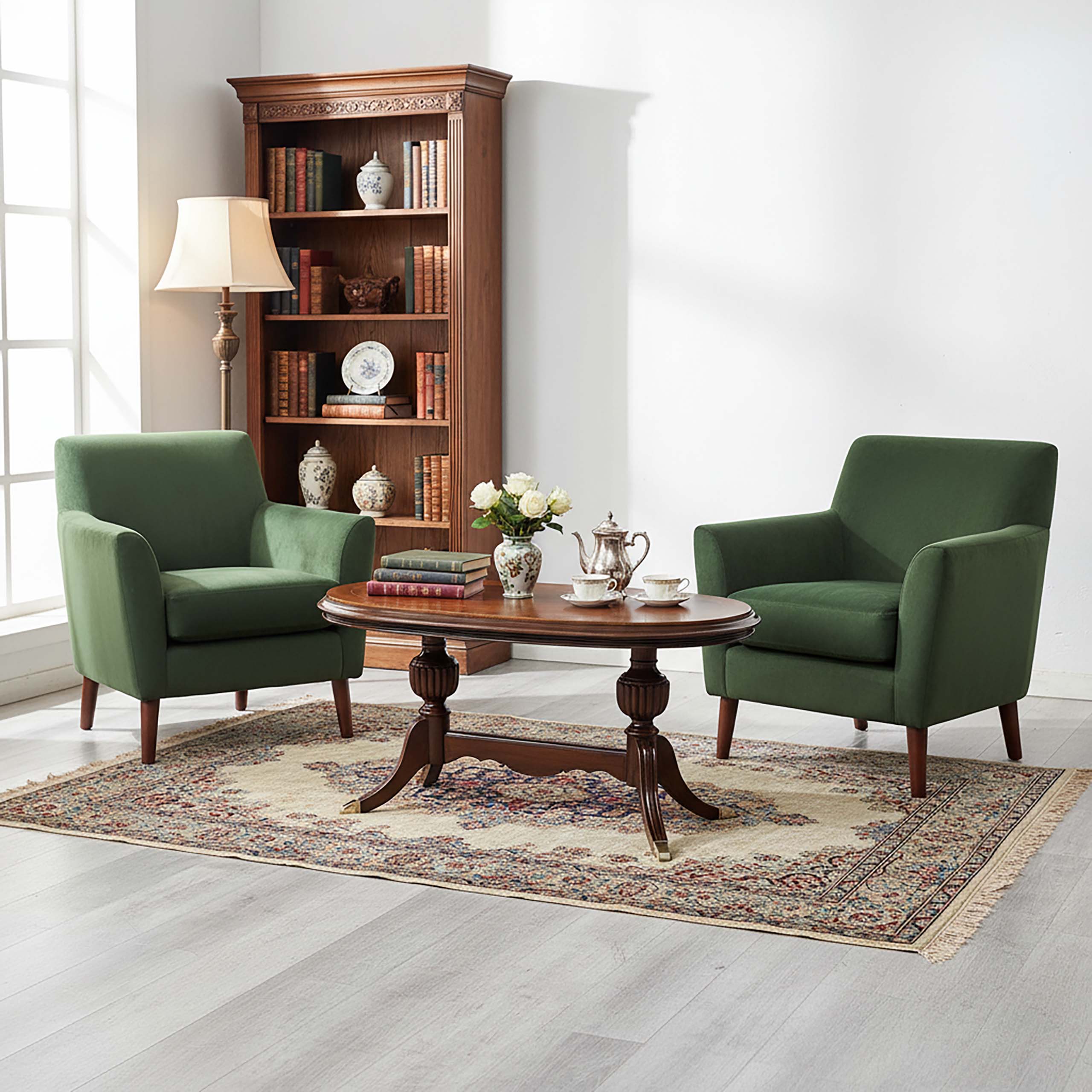 Mesa Ratona Oval Inglesa Pluma Caoba (7030)