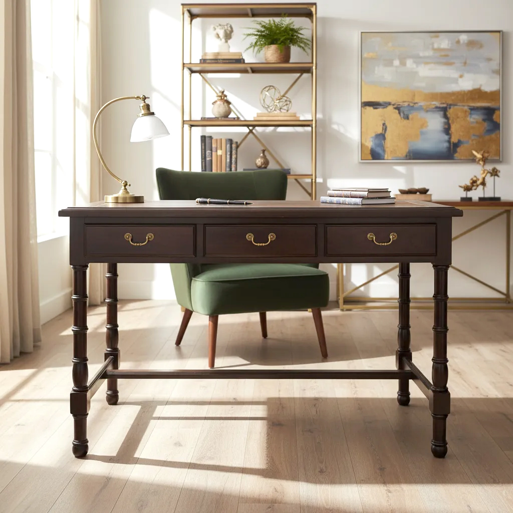 Escritorio Antiguo Estilo Inglés 3 Cajones (7057)