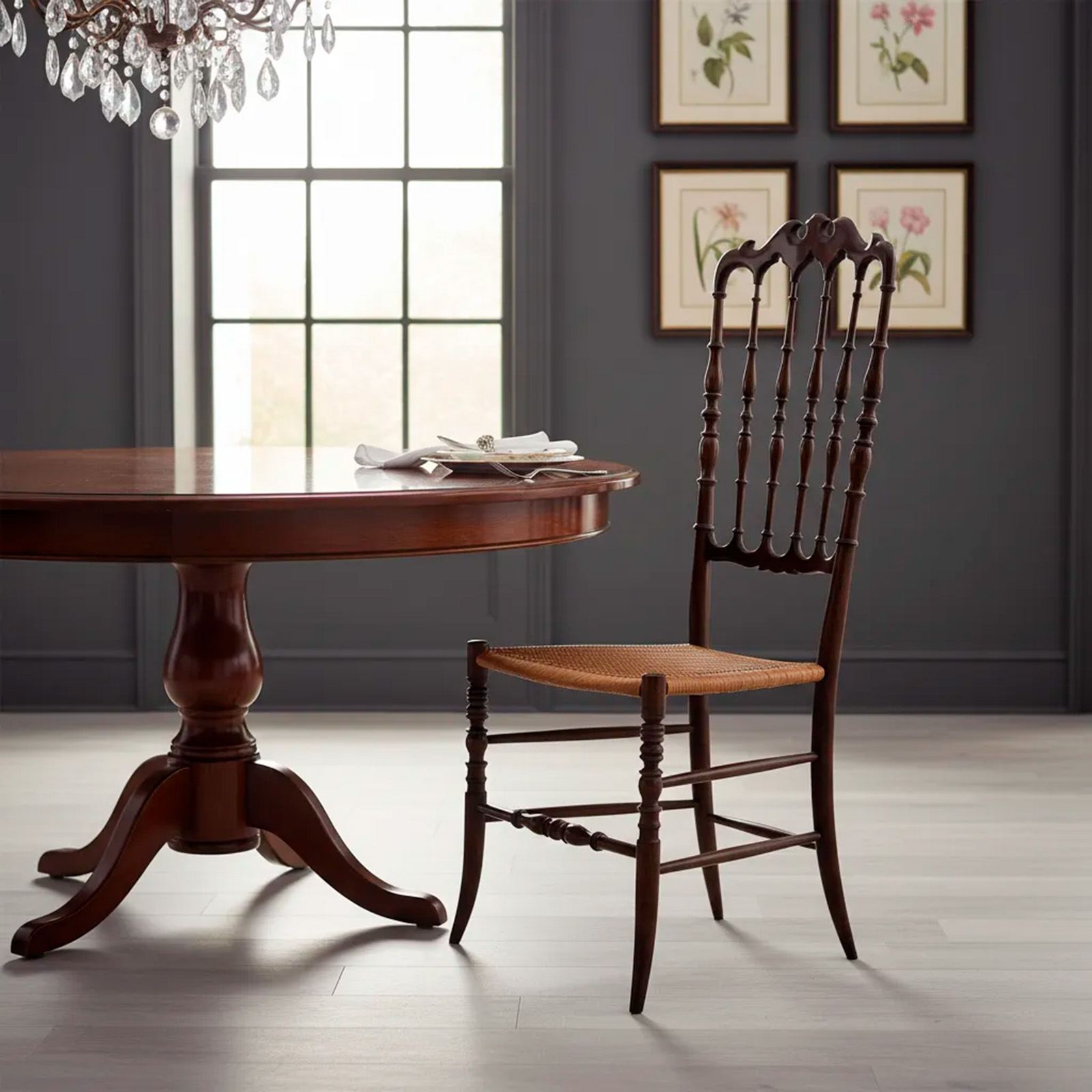 Silla De Comedor Chiavari Italiana Original Sanguinetti Colombo Ratán (7088)