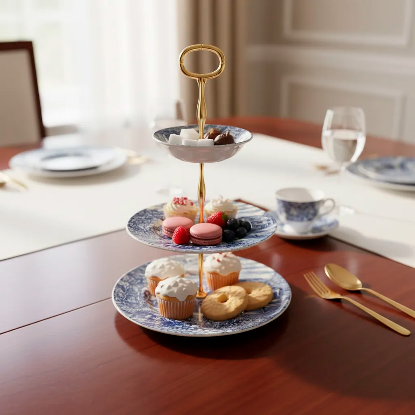 Platos Masiteros Muffins 3 Niveles Inglés Wood & Sons (7089)