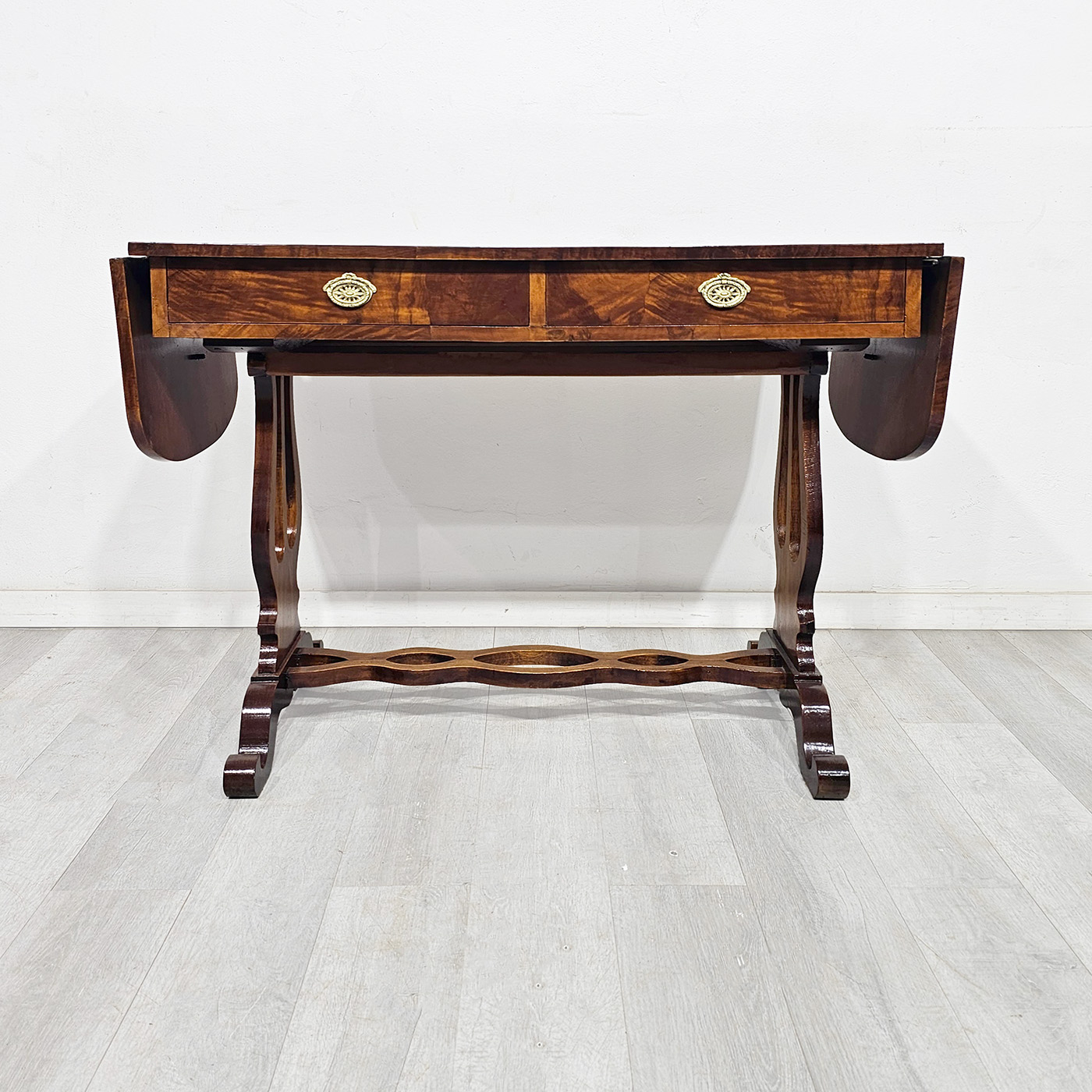 Mesa Auxiliar Sofa Table Antigua Inglesa Escritorio Cuero (7156)