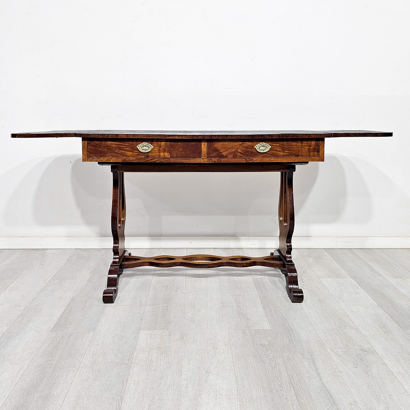Mesa Auxiliar Sofa Table Antigua Inglesa Escritorio Cuero (7156)