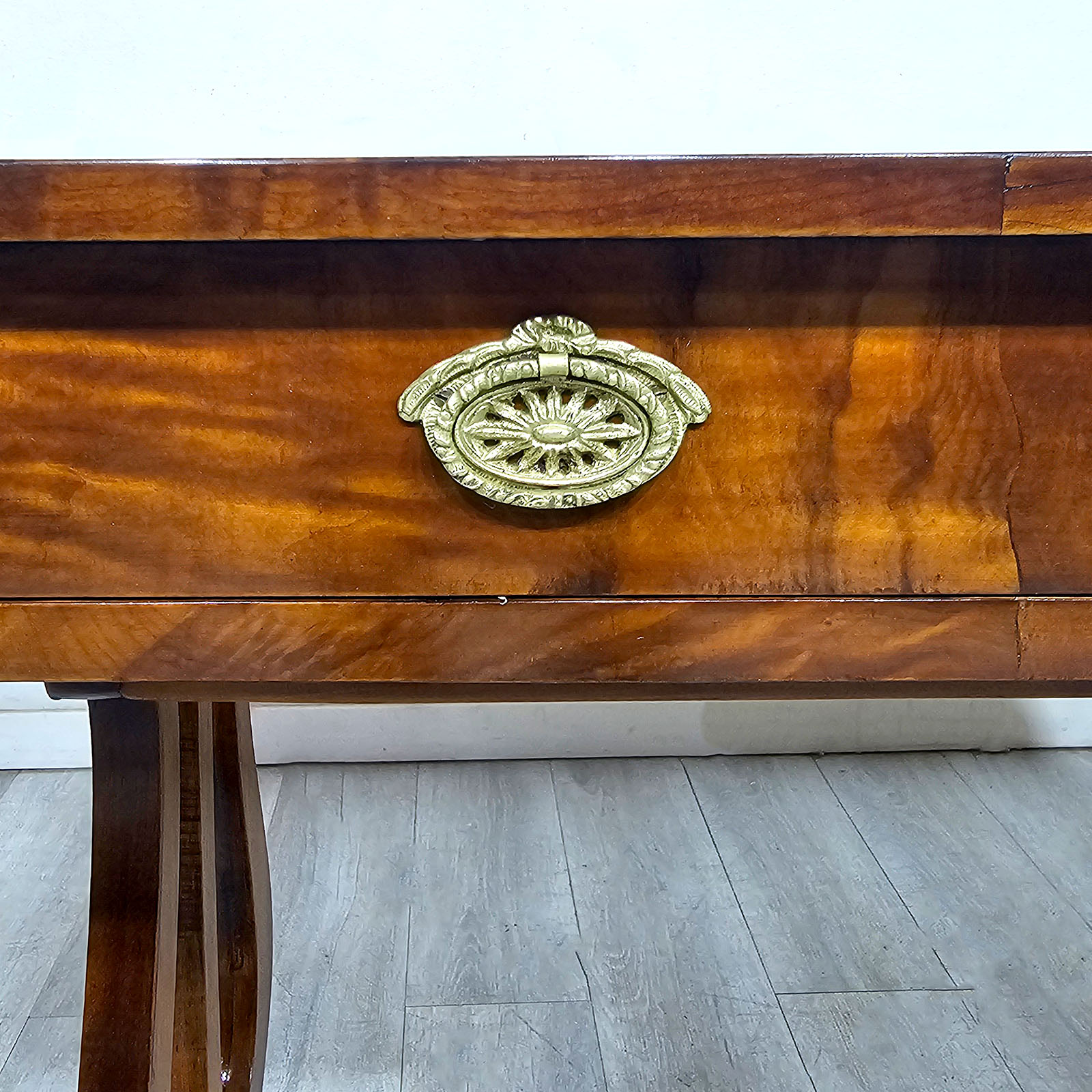 Mesa Auxiliar Sofa Table Antigua Inglesa Escritorio Cuero (7156)