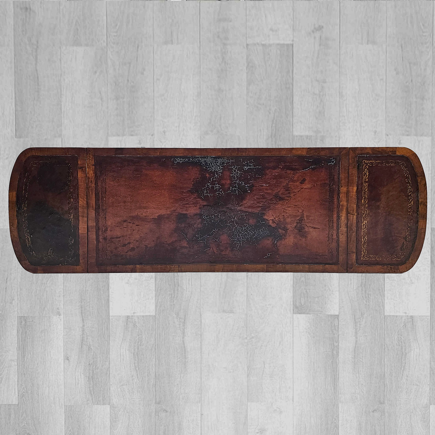 Mesa Auxiliar Sofa Table Antigua Inglesa Escritorio Cuero (7156)