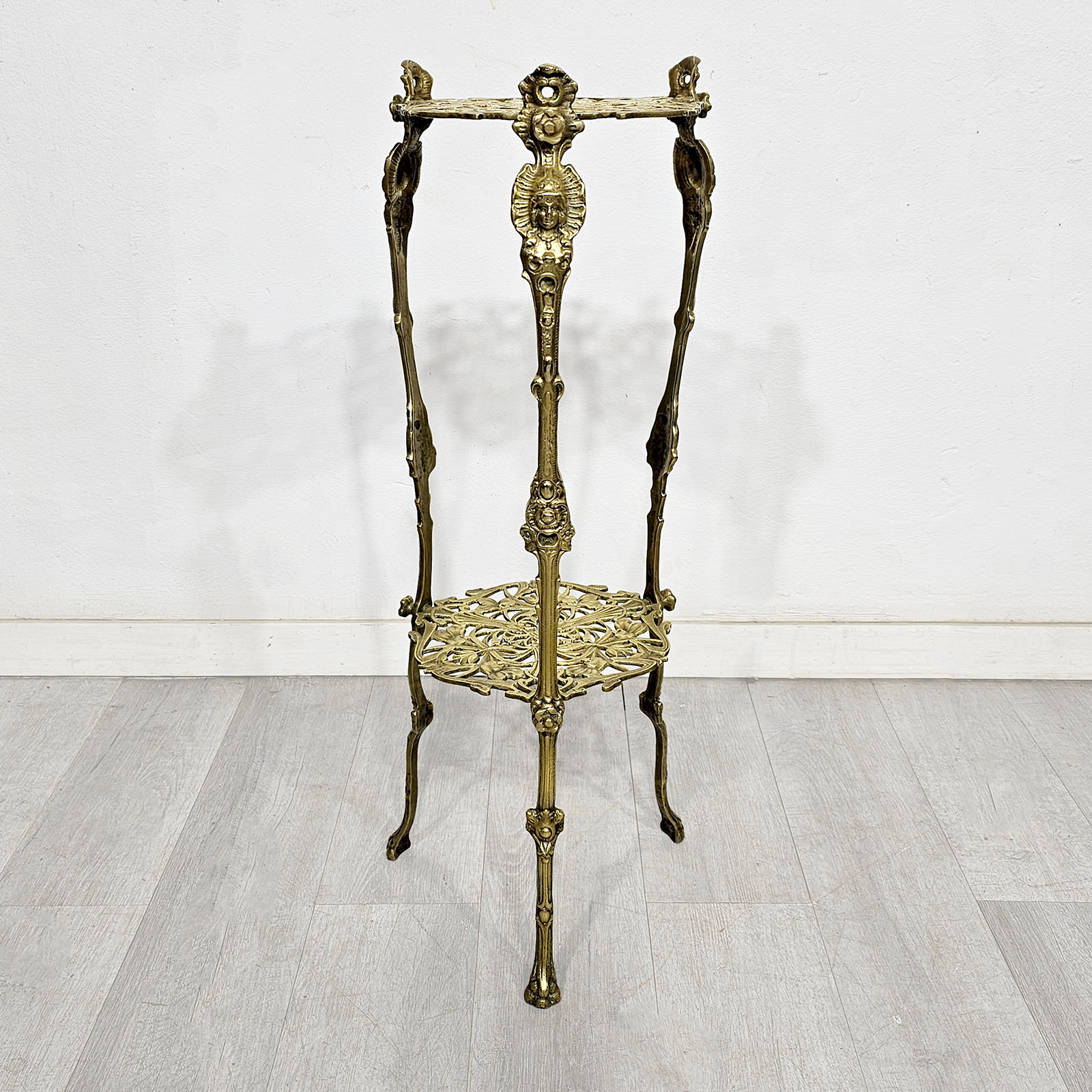 Mesa Auxiliar Pedestal Antigua Bronce Art Nouveau (7160)