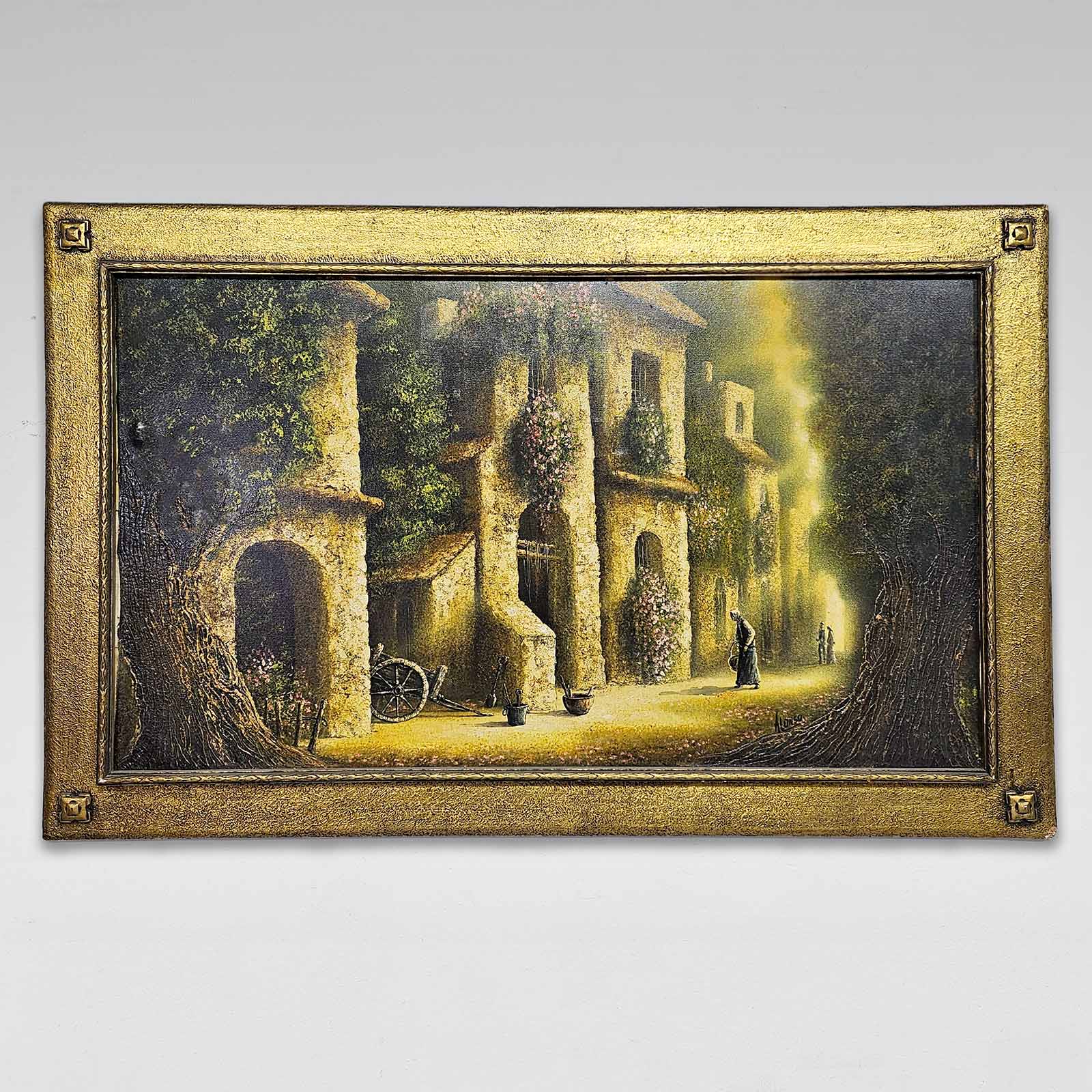 Cuadro Óleo Sobre Tela Paisaje Firmado Alonso (7176)