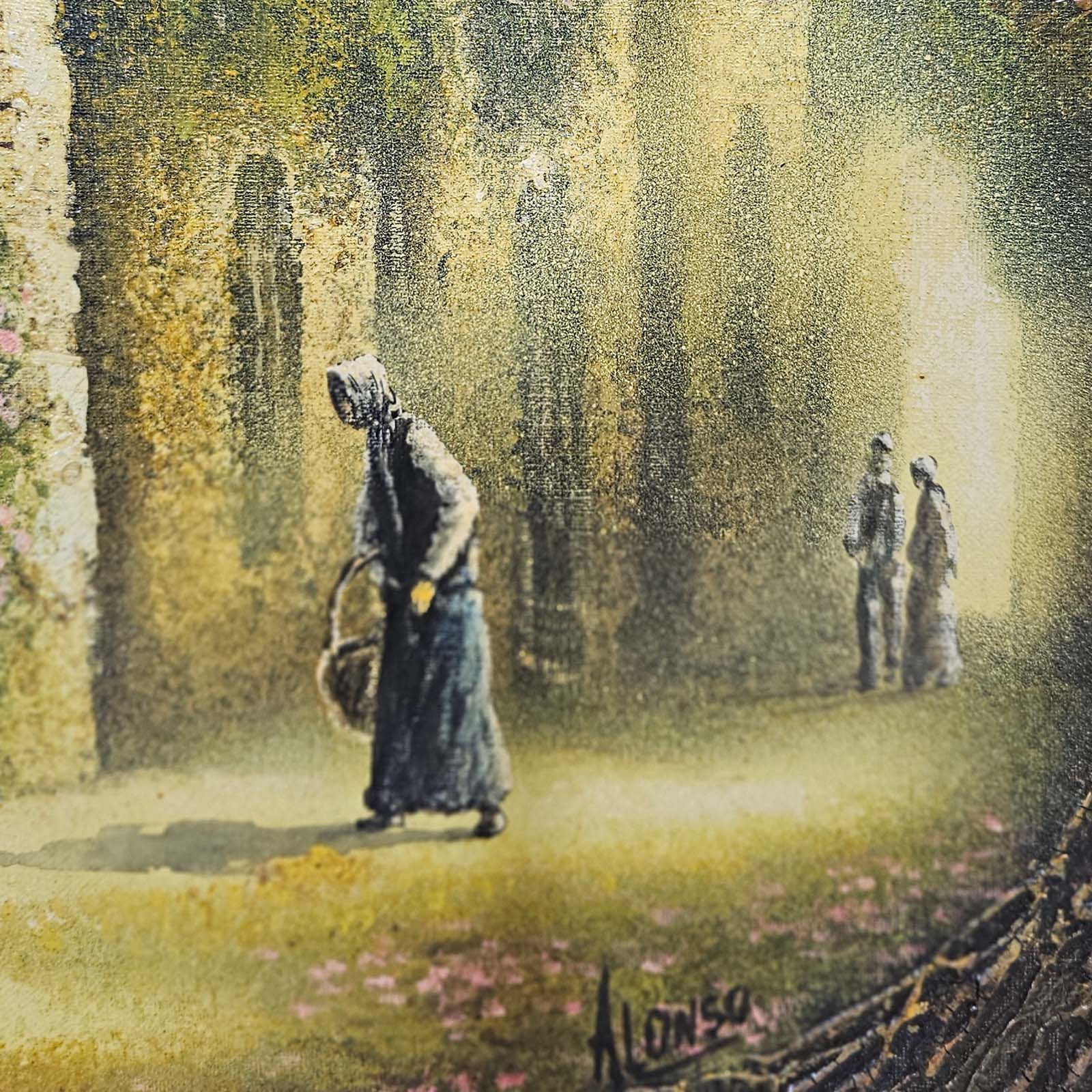 Cuadro Óleo Sobre Tela Paisaje Firmado Alonso (7176)