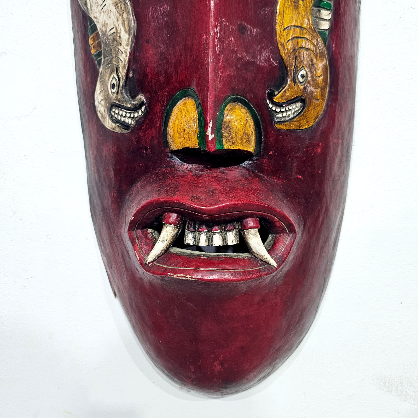 Máscara Decorativa Mexicana Madera Tallada Policromada (7202)