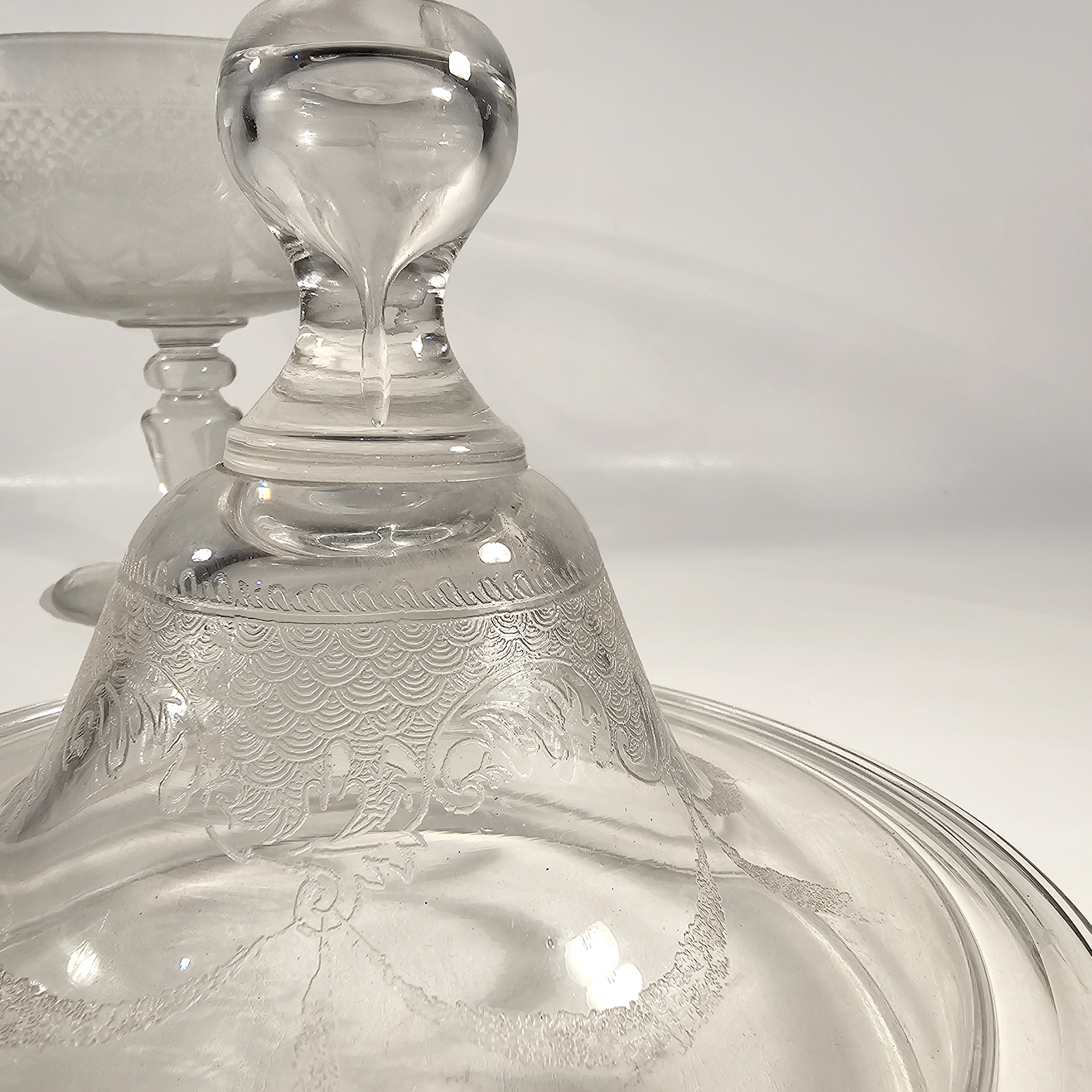 Caramelera Medio Cristal Grabado Ácido Con Tapa (7206)