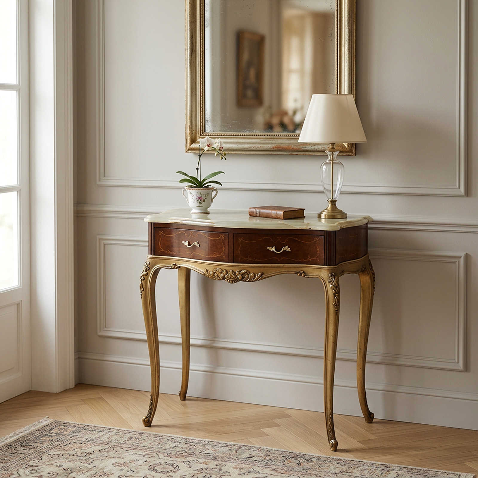Dressoire Toilette Francés Luis XV Mármol Ónix (7216)