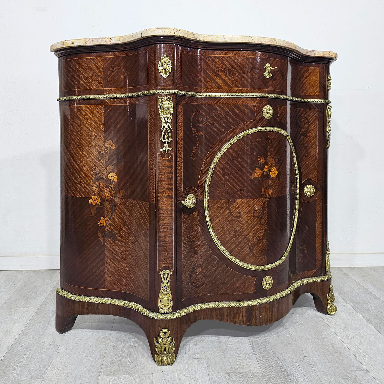 Aparador Gabinete De Arrime Auxiliar Antiguo Francés Regencia (7220)