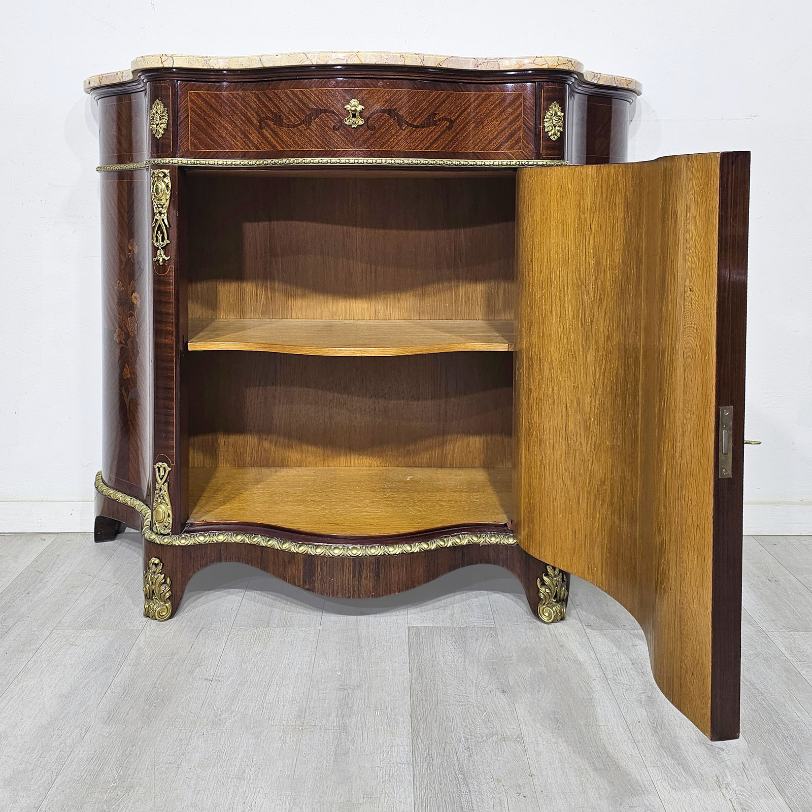 Aparador Gabinete De Arrime Auxiliar Antiguo Francés Regencia (7220)