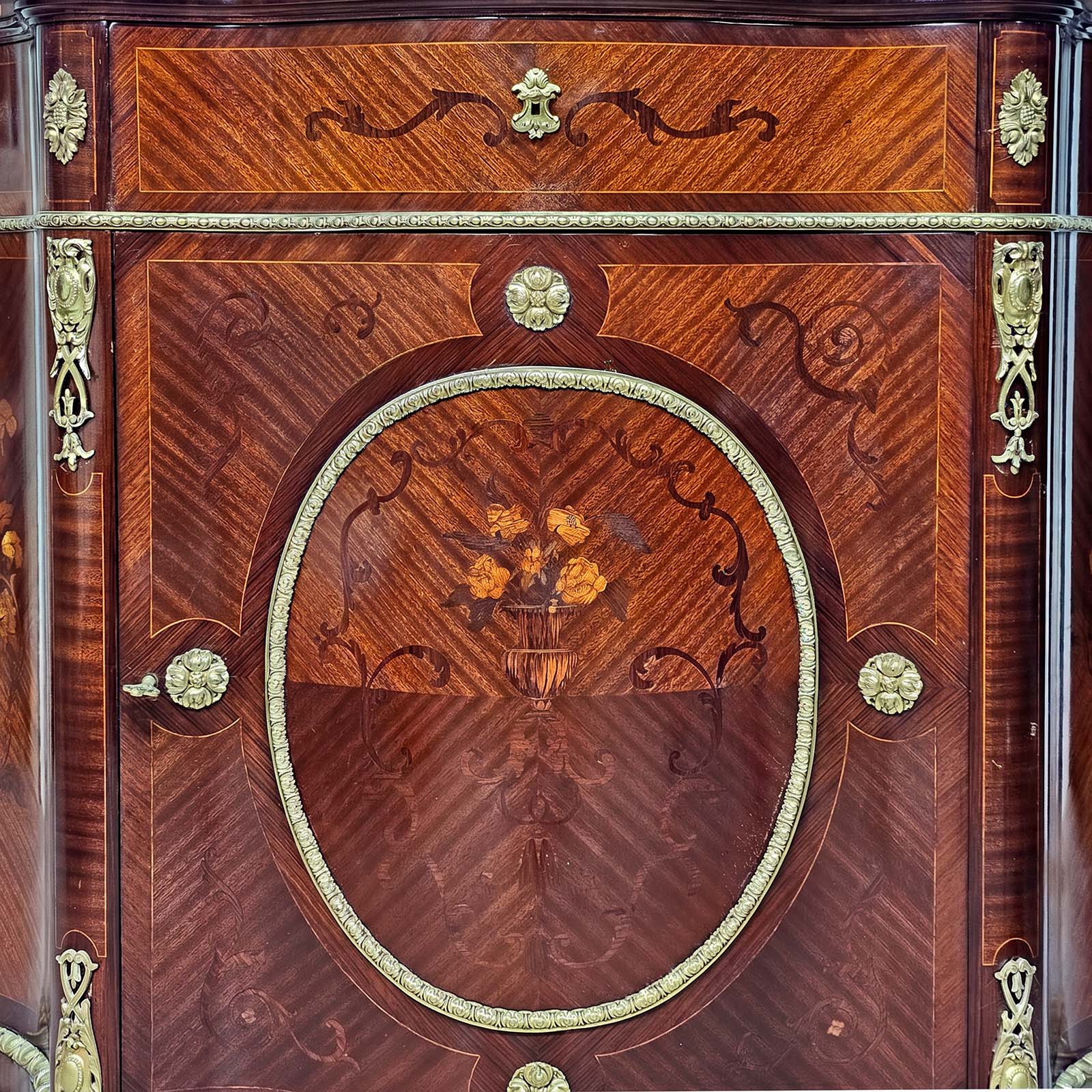Aparador Gabinete De Arrime Auxiliar Antiguo Francés Regencia (7220)