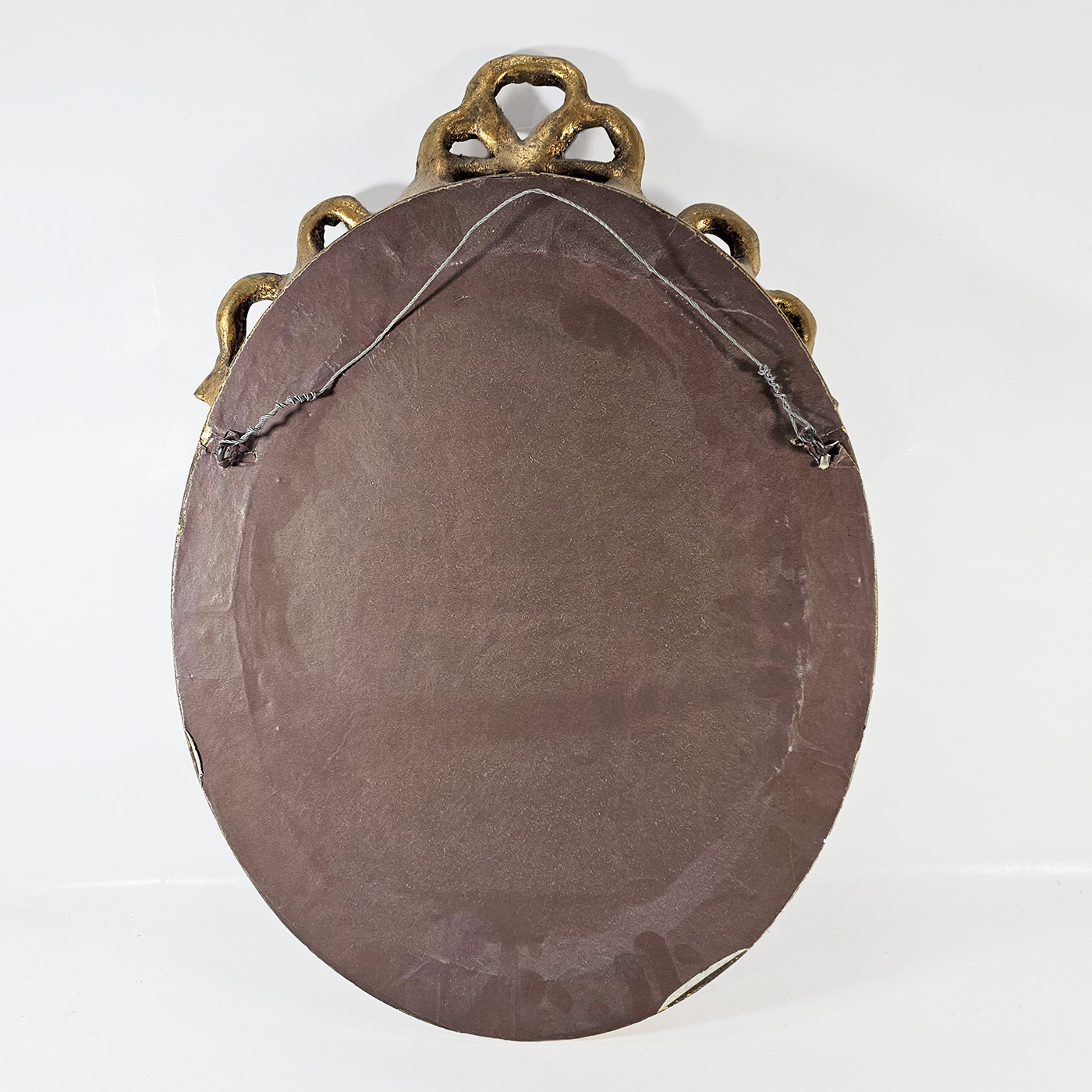 Marco Ovalado Antiguo Dorado Madera Yeso (7222)