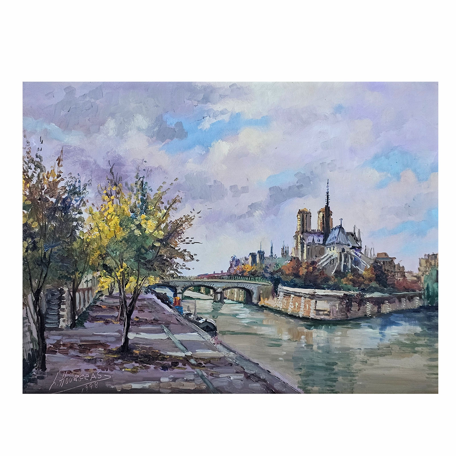 Cuadro Óleo Luis Hourgras El Sena París 1998 (7224)