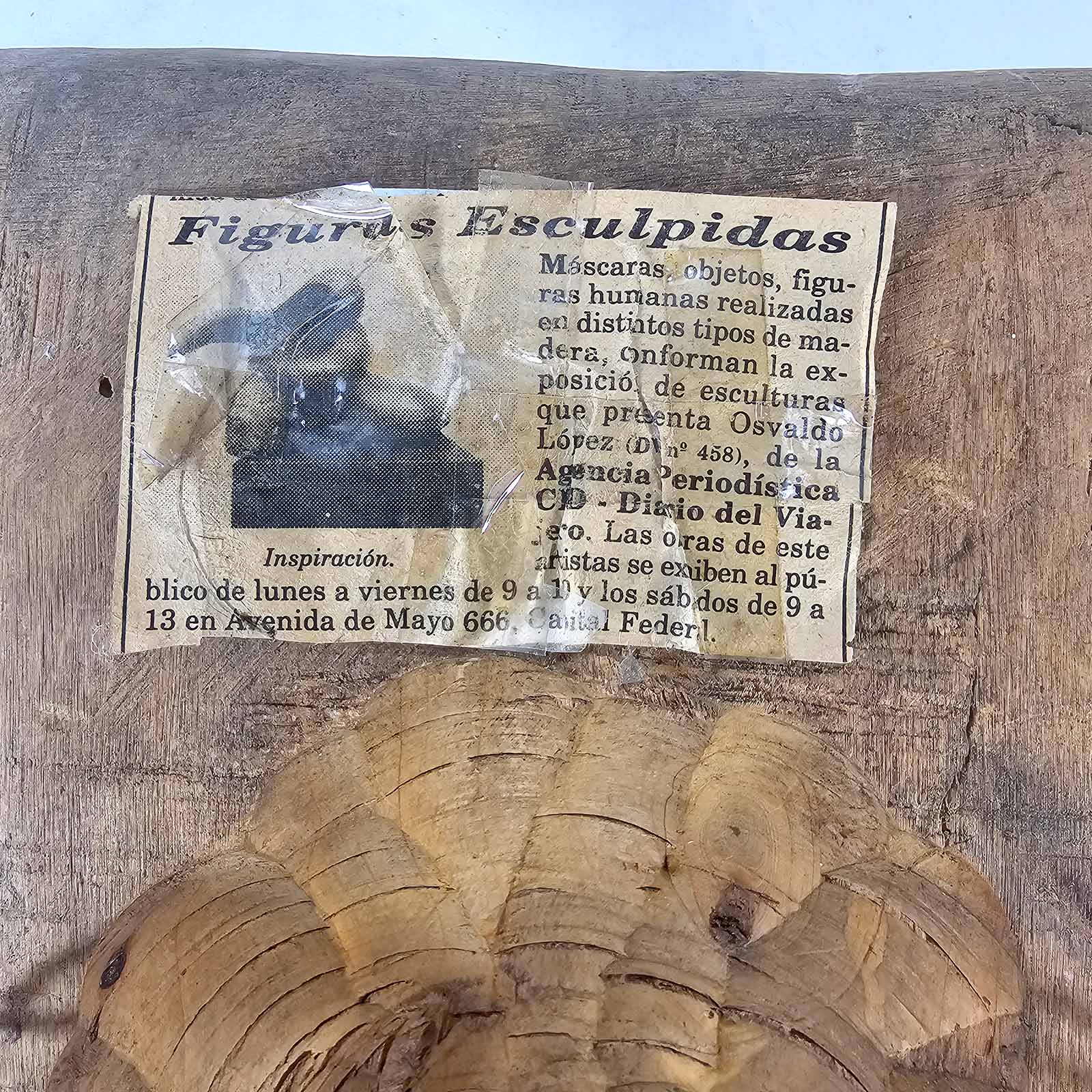 Máscara Escultura Madera Tallada Osvaldo López (7230)