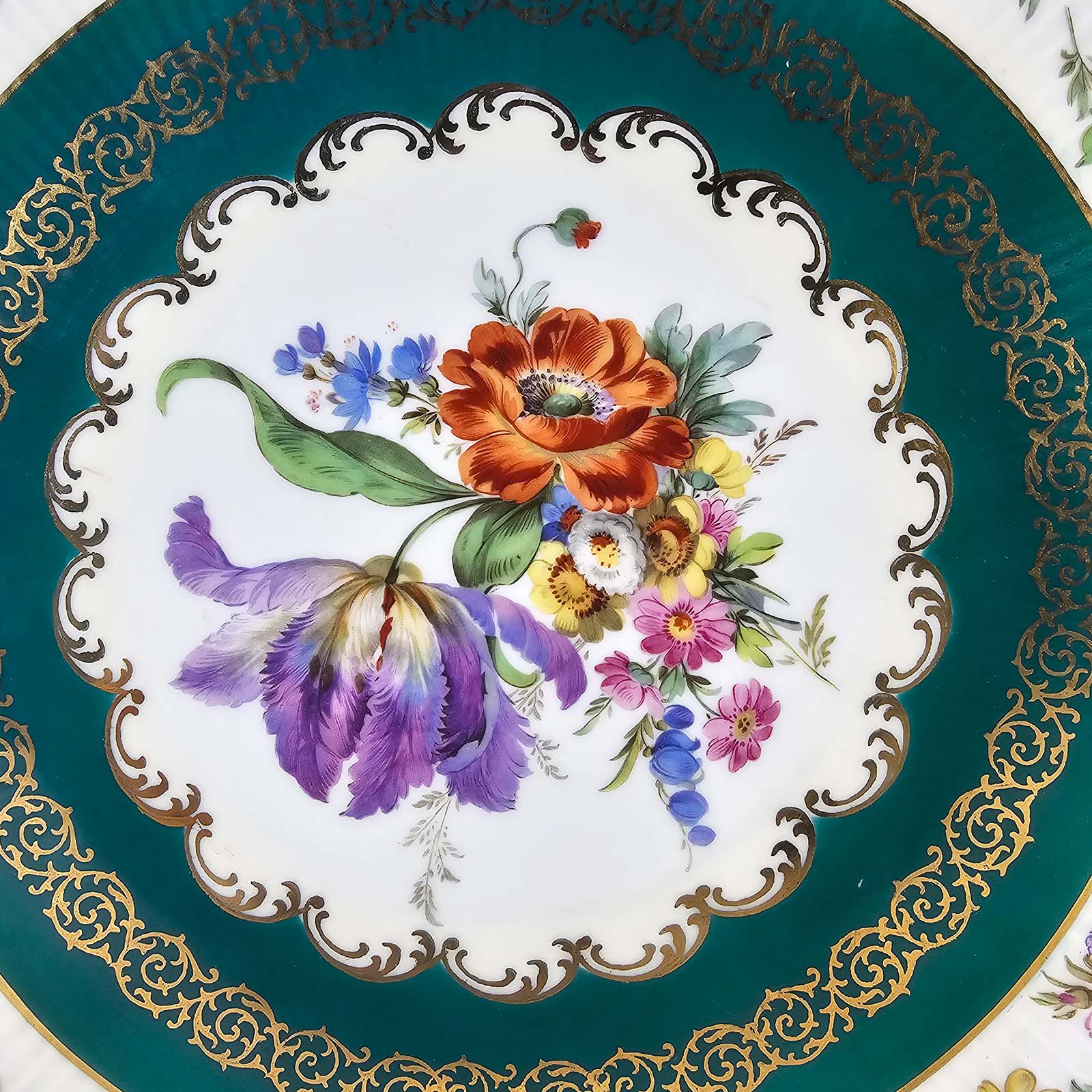 Plato Decorativo Porcelana Gloria Germany Floral 34 Cm (7232)