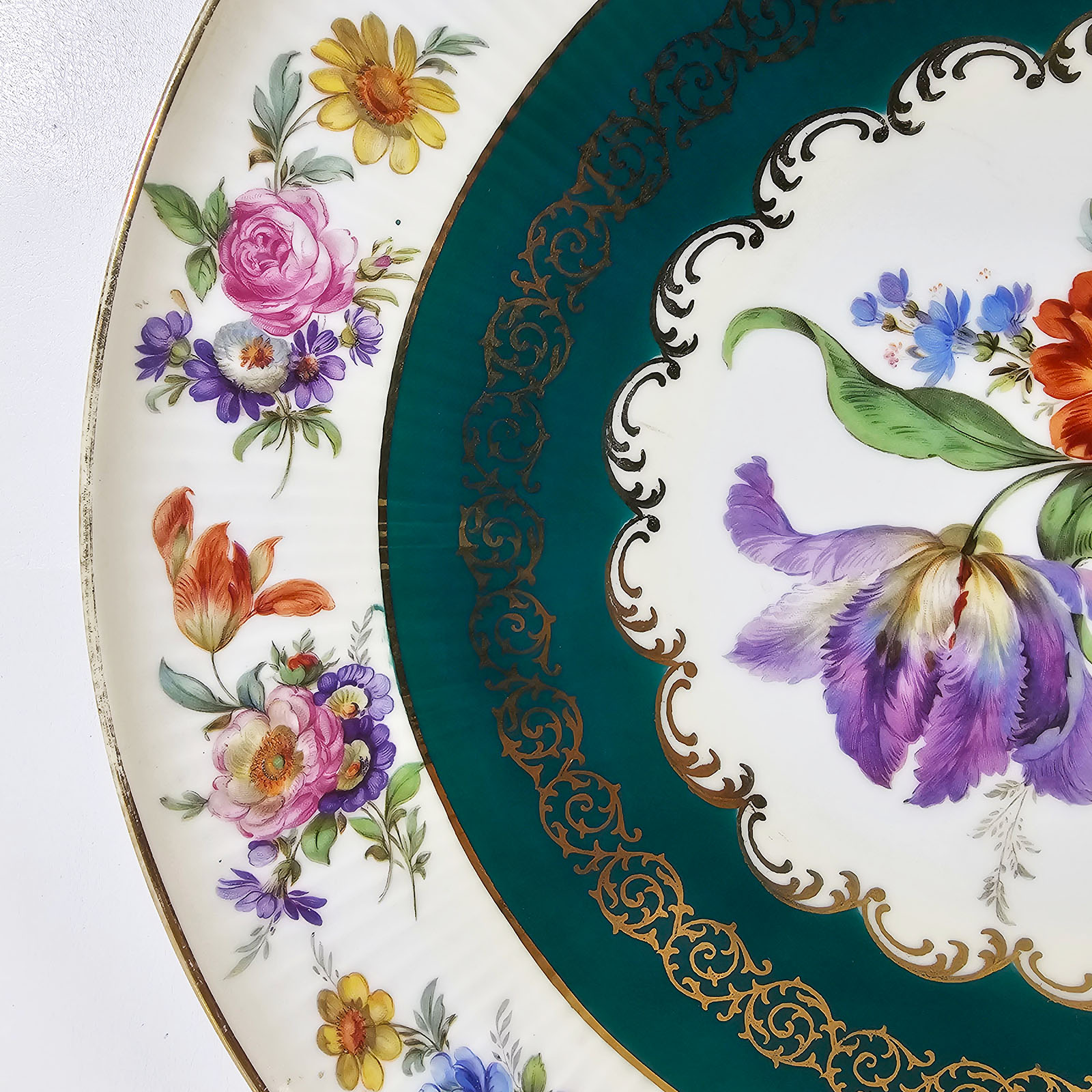 Plato Decorativo Porcelana Gloria Germany Floral 34 Cm (7232)