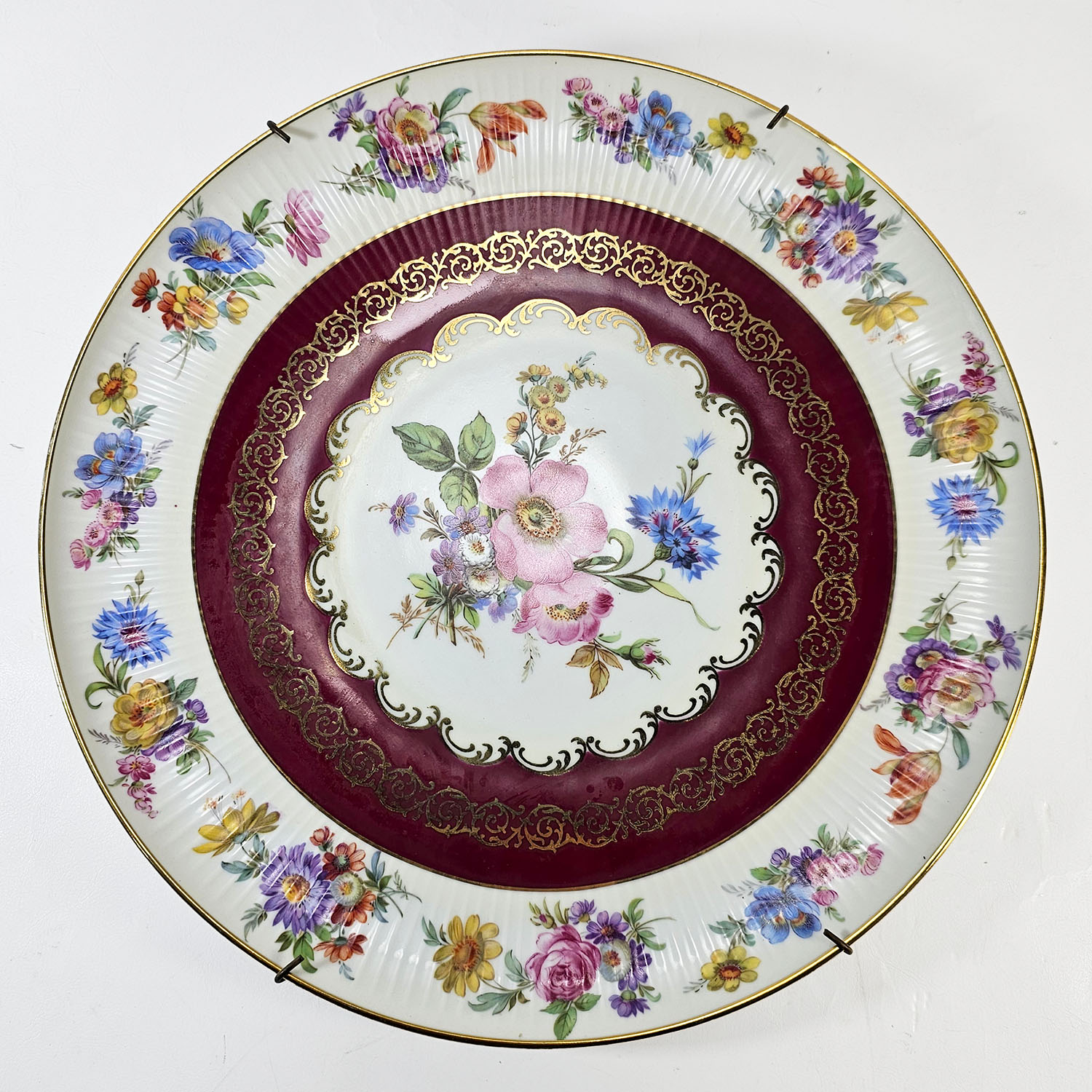 Plato Decorativo Porcelana Hofra Bavaria Floral 33 Cm (7234)