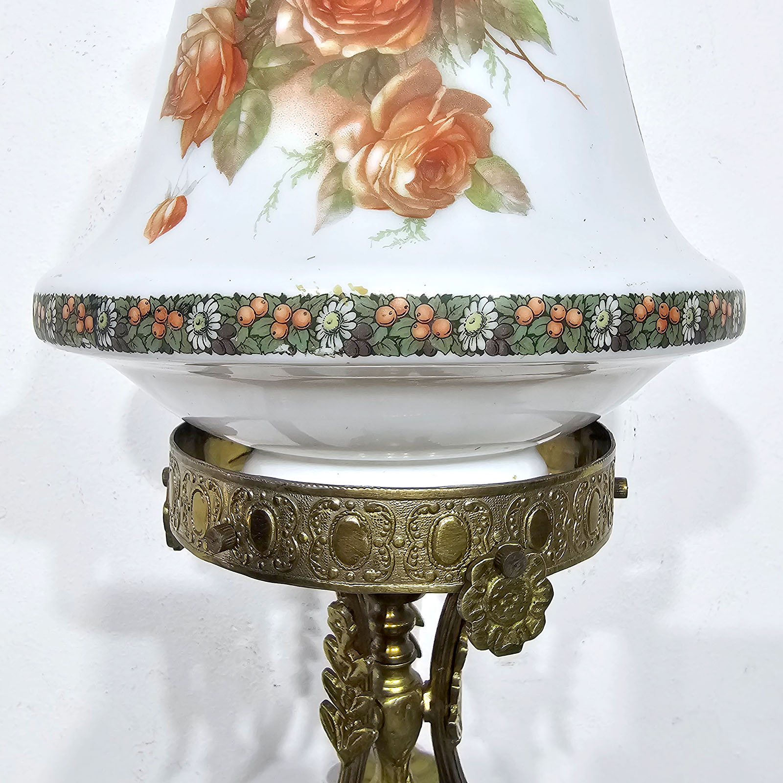 Aplique Antiguo Bronce Tulipa Opalina Floral E27 (7235)