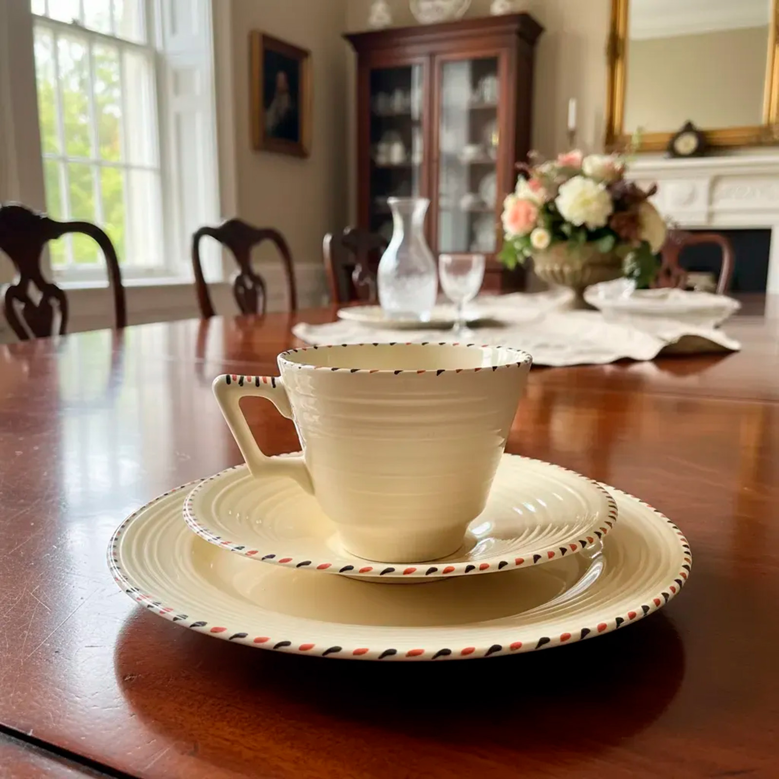 Trío De Té Crown Ducal Inglés Art Decó (7241)