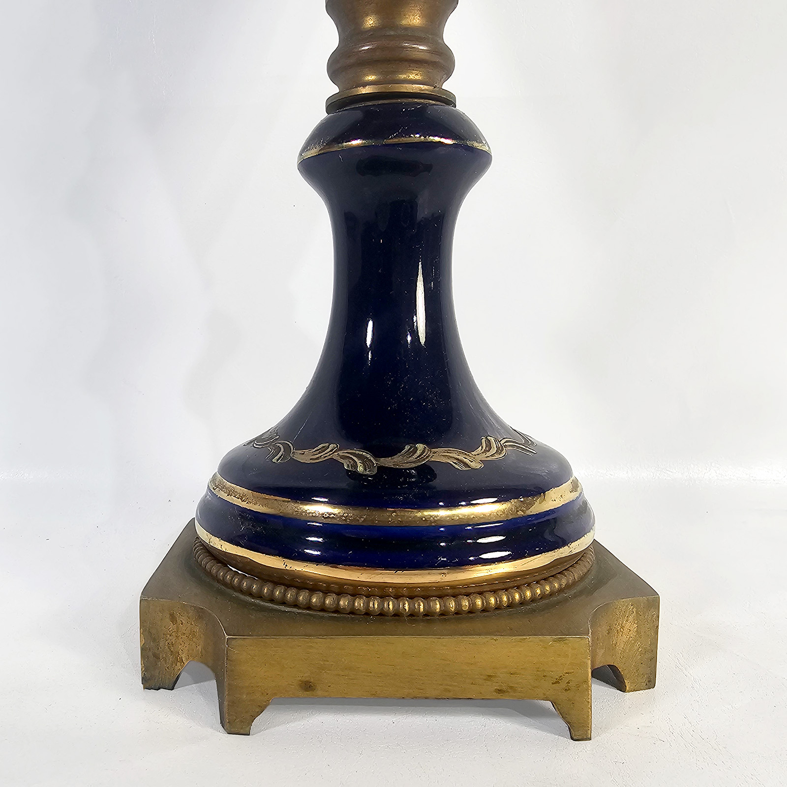 Potiche Porcelana Azul Cobalto Bronce Francés (7252)