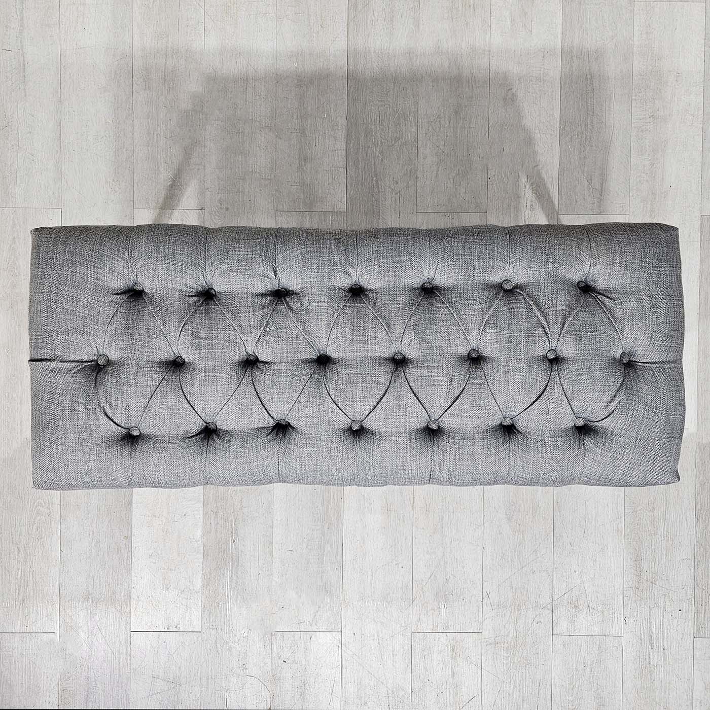 Banqueta Antigua Pie De Cama Luis XVI Nogal Capitone (7271)