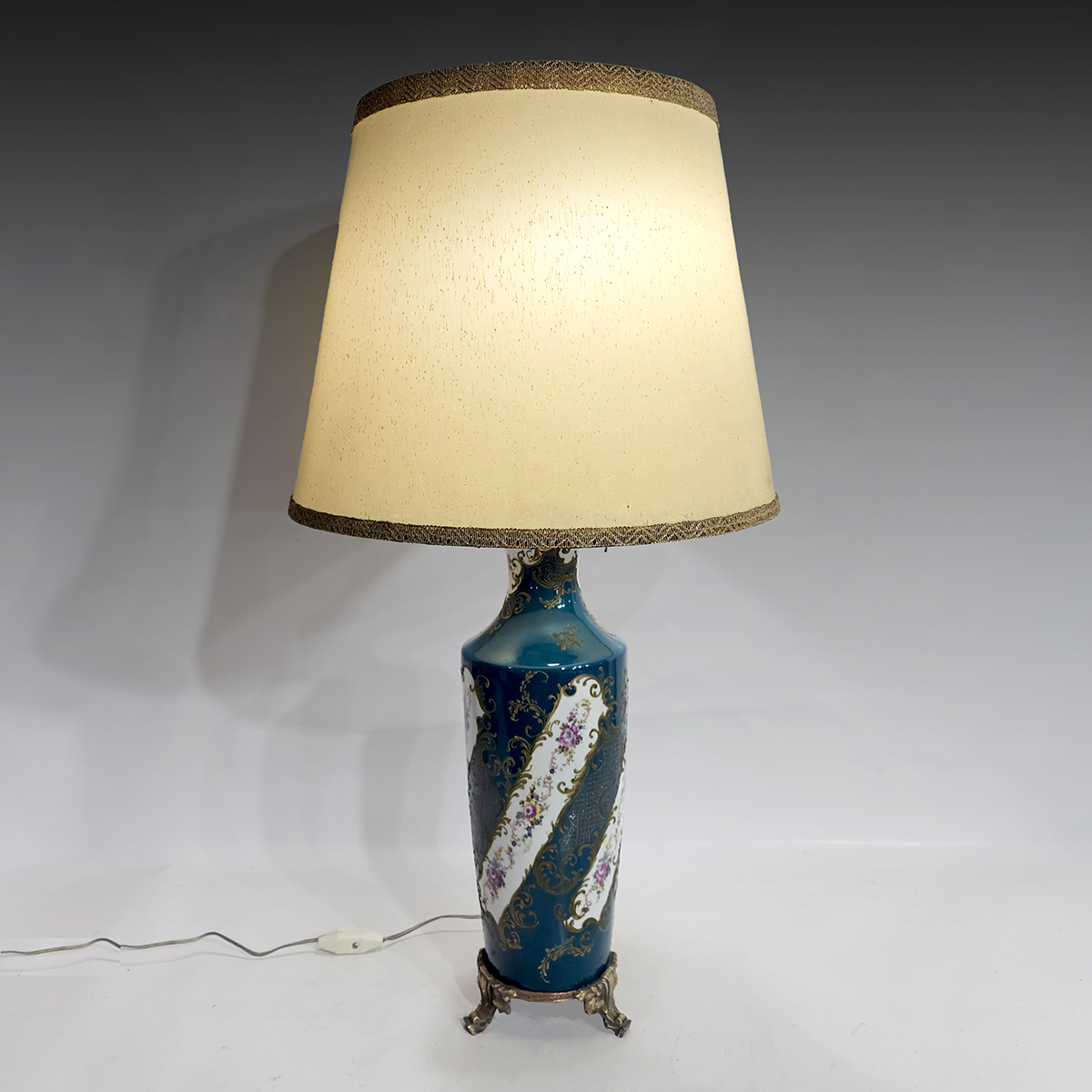 Lámpara Mesa Porcelana Estilo Sèvres Bronce 2 Luces (7274)