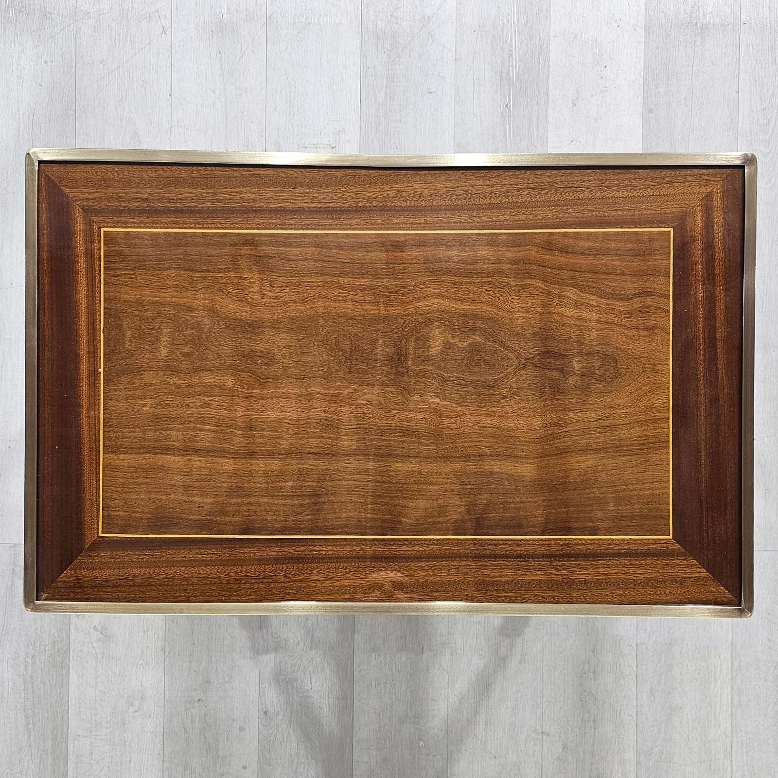 Mesa Auxiliar Luis XVI Guindo Pluma Caoba Bronce (7276)