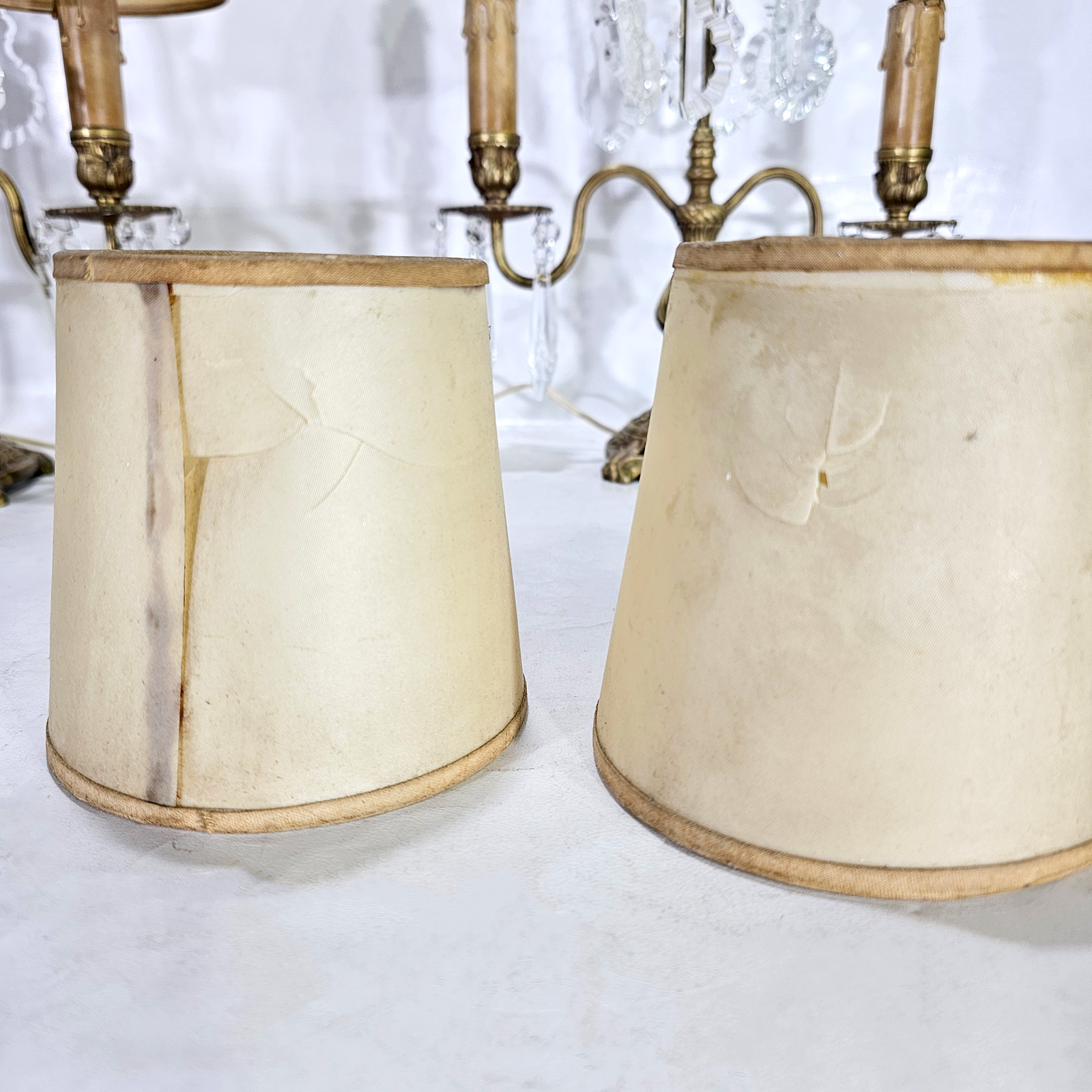 Par Veladores Antiguos Bronce 3 Luces Caireles (7300)