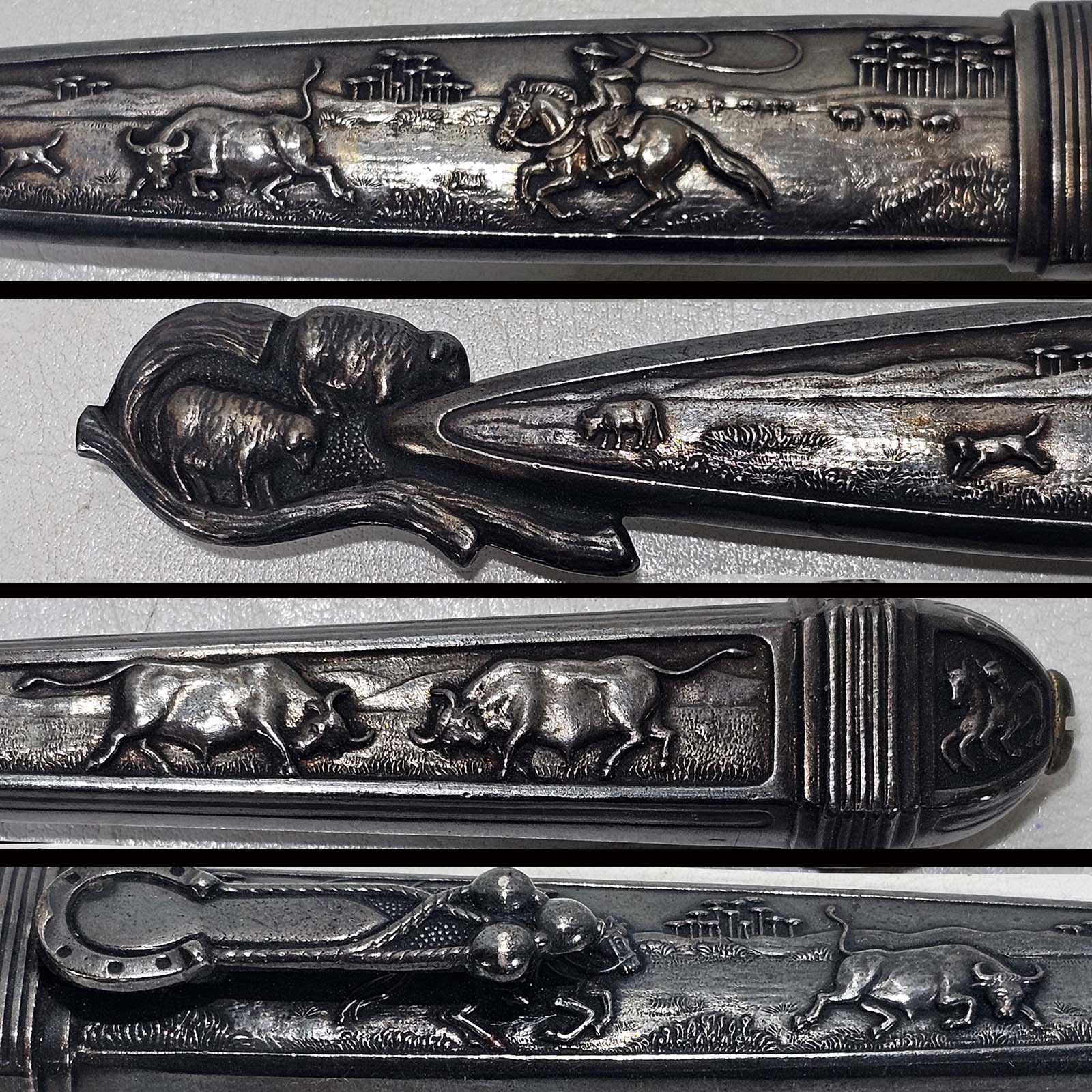 Daga Egipcia Decorativa Inox Con Funda Metálica (7321)