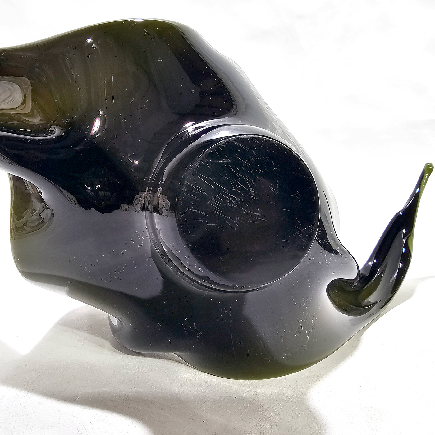 Centro De Mesa Cristal De Murano Artístico Verde Y Negro (7340)